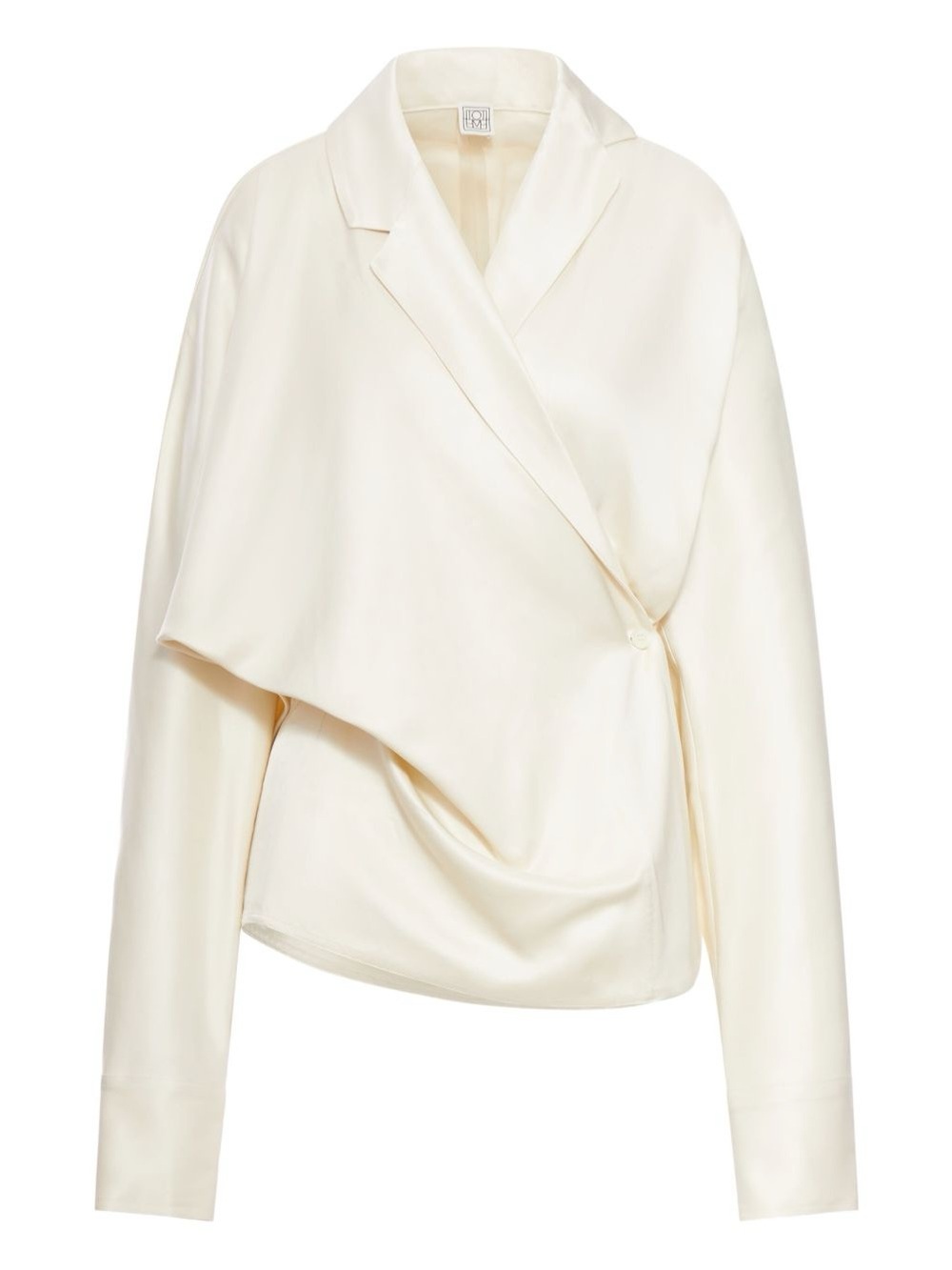 Totême Silk Wrap Blouse Ivory Size 42